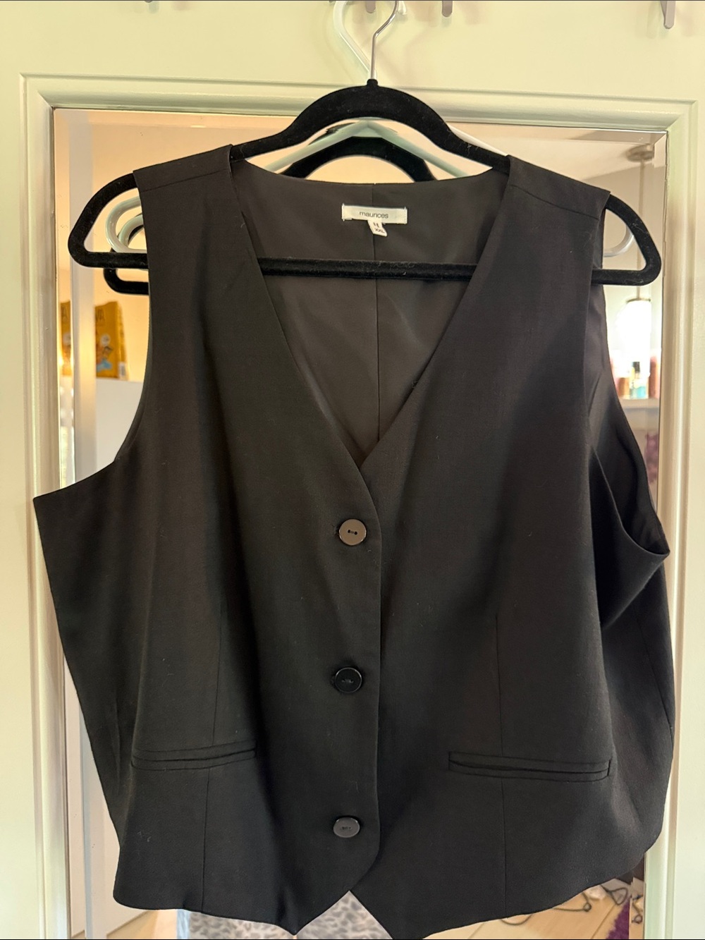 Maurices Black Women's Tailored Button-Front Vest